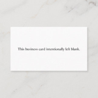This business card intentionally left blank