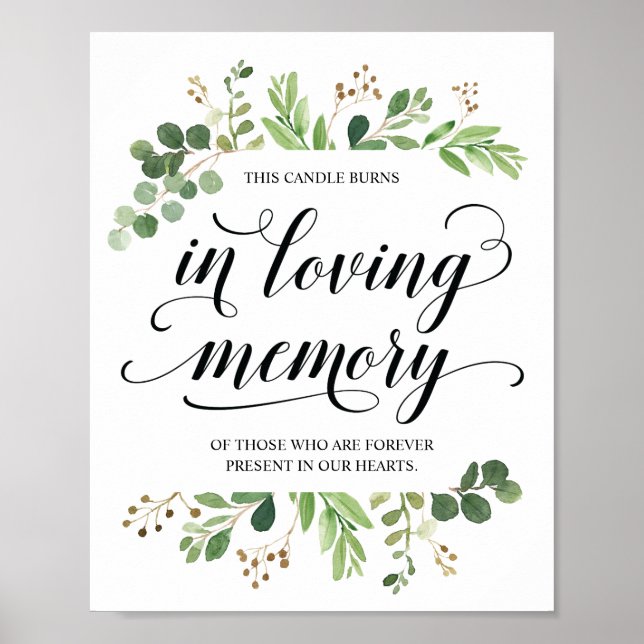 This candle burns in loving memory Memorial Sign (Front)