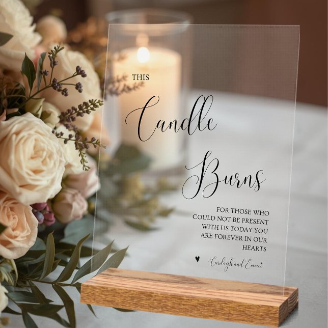 This Candle Burns Memorial Wedding Acrylic Sign (This Candle Burns Memorial Wedding Acrylic Sign
)
