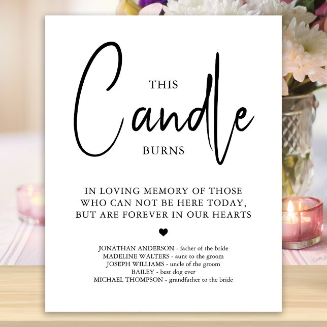 This Candle Burns Personalized Wedding Memorial Poster (Creator Uploaded)