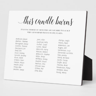 This Candle Burns School Class Reunion In Memory Plaque
