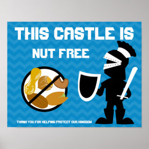 This Castle is Nut Free Guarded by Knight Poster