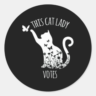 This Cat Lady Votes Ladies Is Voting Kamala Classic Round Sticker