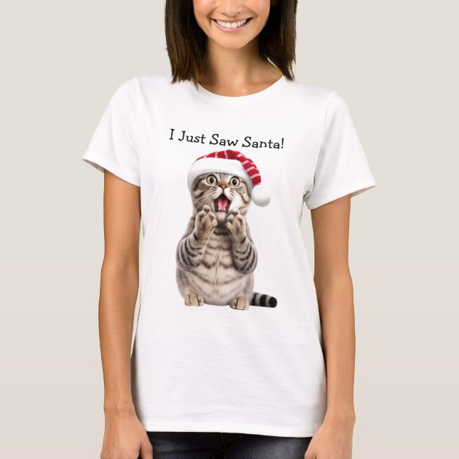 This Cat's on the Naughty List Cat T-Shirt (Front)