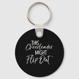 This Cheerleader Might Flip Out Cheer Tumbling Gif Keychain