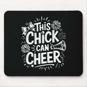 This Chick Can Cheer, Cheering Cheerleader Cheerle Mouse Pad