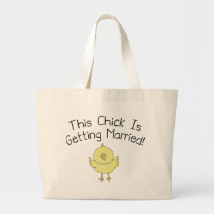 This Chick Is Getting Married Large Tote Bag