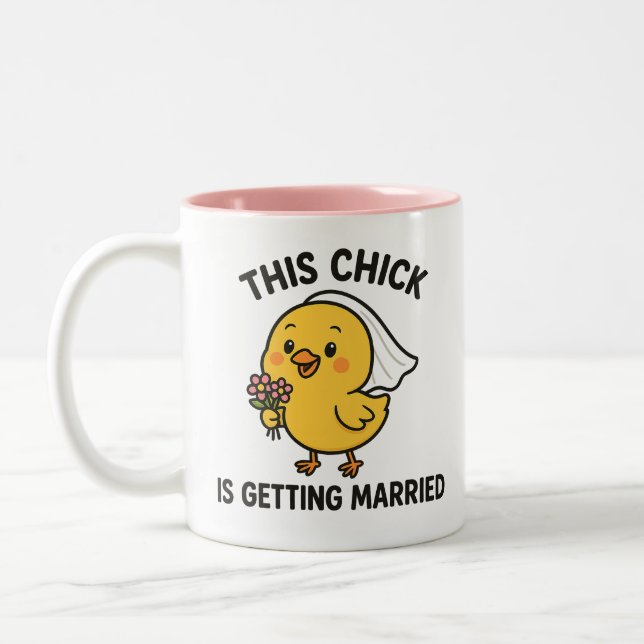 This Chick Is Getting Married Two-Tone Coffee Mug (Left)