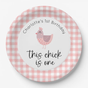 This Chick is One 1st Birthday Paper Plate