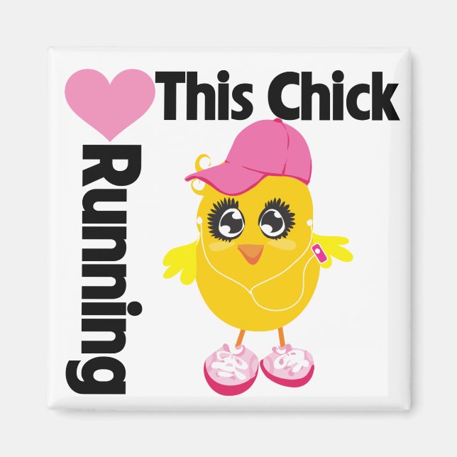 This Chick Loves Running Magnet (Front)