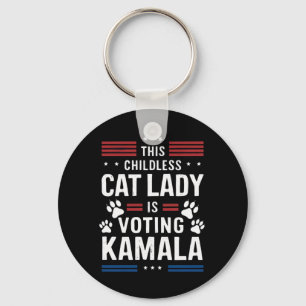 This Childless Cat Lady is Voting Kamala 2024 Keychain