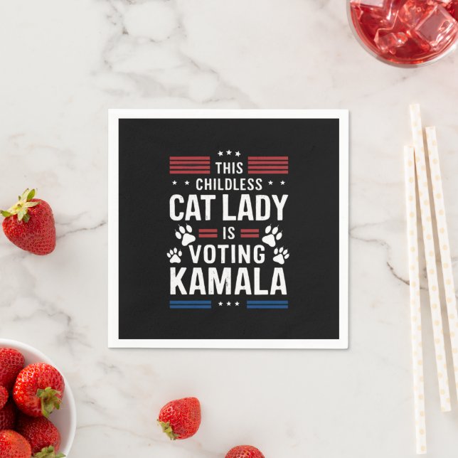This Childless Cat Lady is Voting Kamala 2024 Napkin (Insitu)