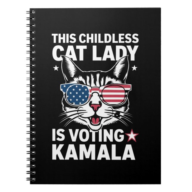 This Childless Cat Lady is Voting Kamala Election Notebook (Front)