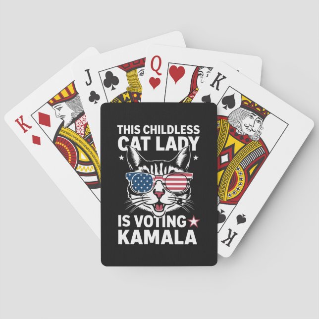 This Childless Cat Lady is Voting Kamala Election Playing Cards (Back)
