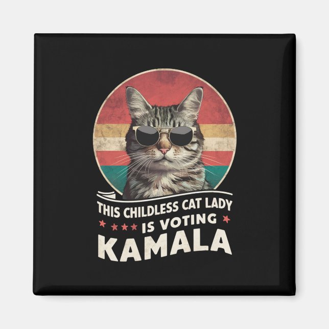 This Childless Cat Lady is Voting Kamala Magnet (Front)