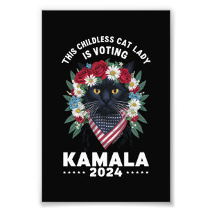 This Childless Cat Lady Ladies Is Voting Kamala  Photo Print