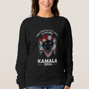 This Childless Cat Lady Ladies Is Voting Kamala Sweatshirt
