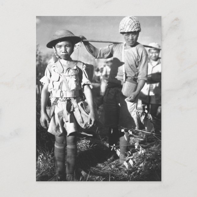 This Chinese soldier, with heavy pack_War Image Postcard (Front)