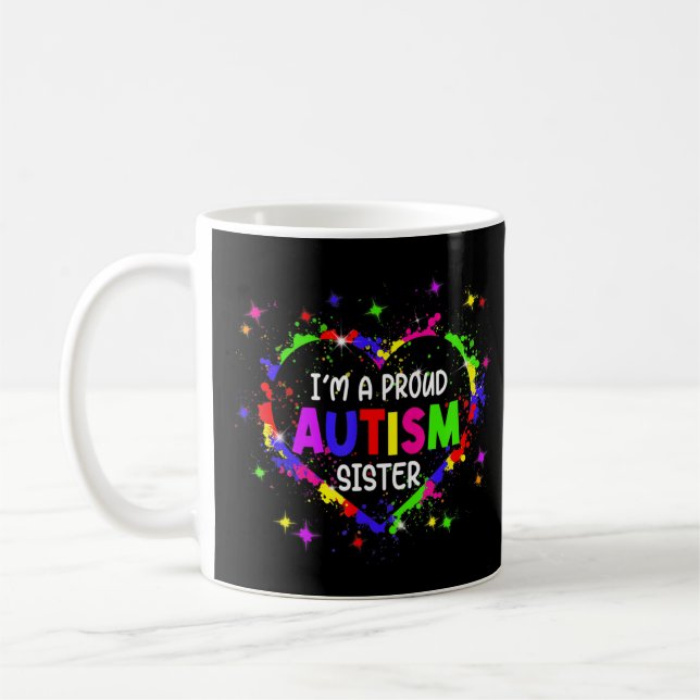 This Colourful Autism Heart Made With Puzzle Piece Coffee Mug (Left)