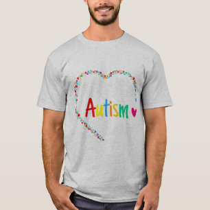 This colourful autism heart made with puzzle piece T-Shirt