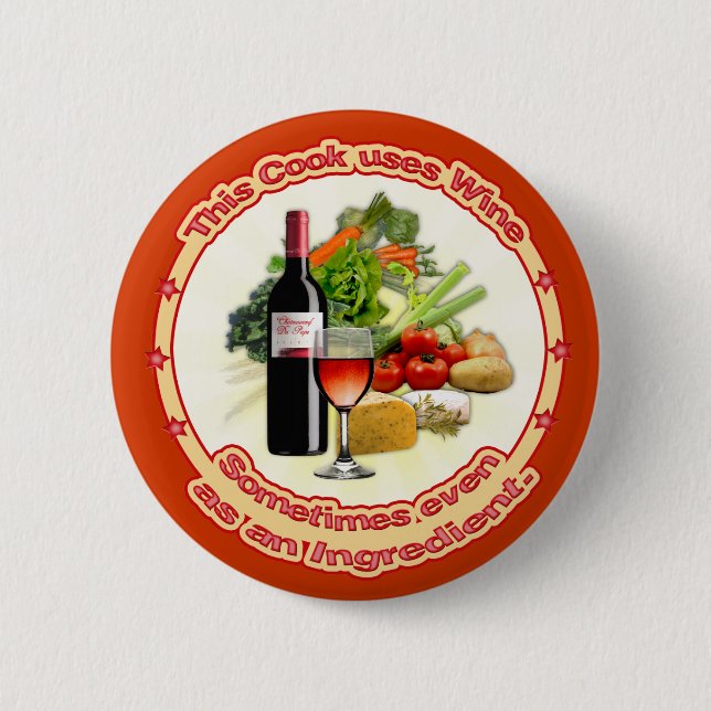 This Cook uses Wine 2 Inch Round Button (Front)