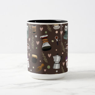 This cool Colourful Coffee Maker Pattern Two-Tone Coffee Mug