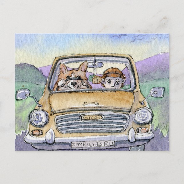 This Corgi dog took his hoomun... Postcard (Front)
