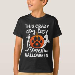 This Crazy Dog Lady Loves Halloween Pumpkin Dog T-Shirt