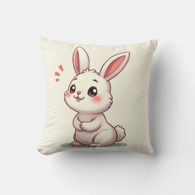 This cushion has a cute rabbit character. (Front)