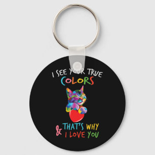 This Cute Autism Awareness Cat design with a beaut Keychain