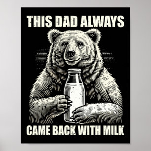 This Dad Always Came Byck With Milk Funny Fathers Poster