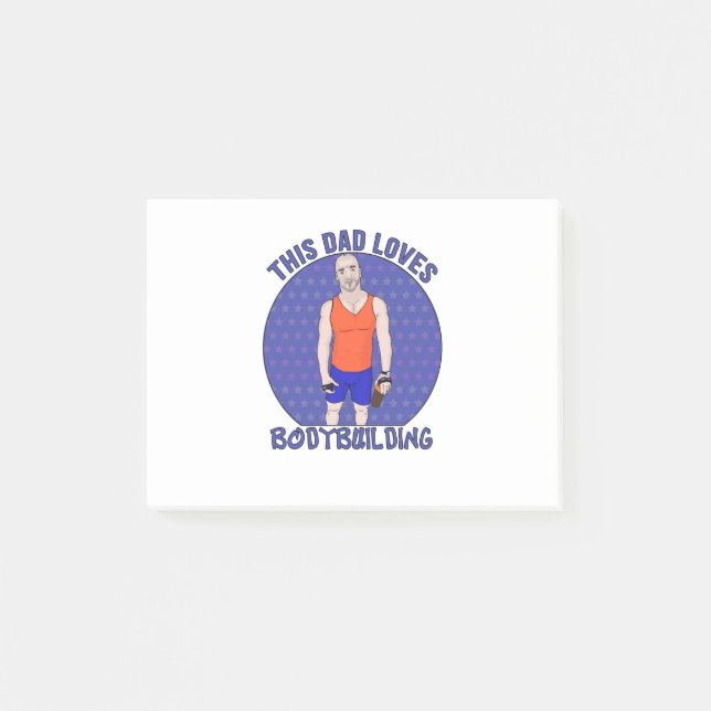 This Dad Loves Bodybuilding Post-it Notes (Front)