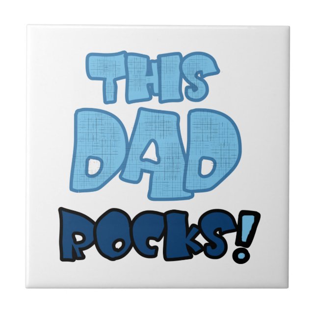 This Dad Rocks Gifts Tile (Front)