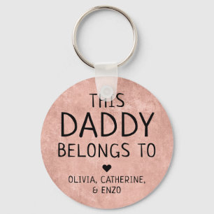 This Daddy Belongs To Father's Day Copper Red Keychain