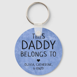 This Daddy Belongs To Father's Day Navy Blue Keychain