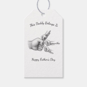 This Daddy Belongs To – Gift with Kids' Names -  Tags