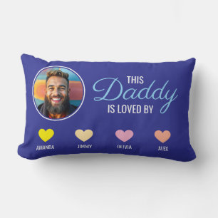 This Daddy Is Loved By Kids & Pet Names Lumbar Pillow