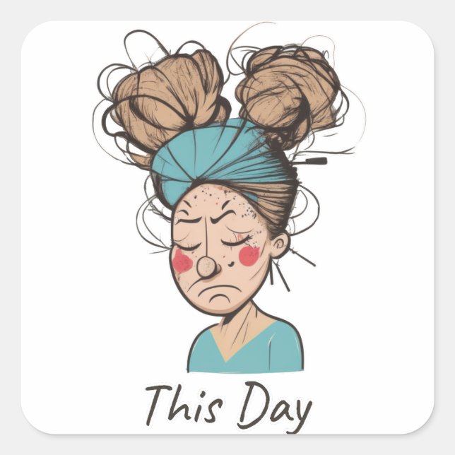 This Day |  Having a Hard Time  Square Sticker (Front)