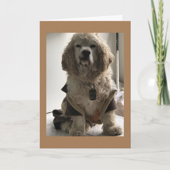 THIS DOG IS READY TO SAY "HAPPY BIRTHDAY" CARD (Front)