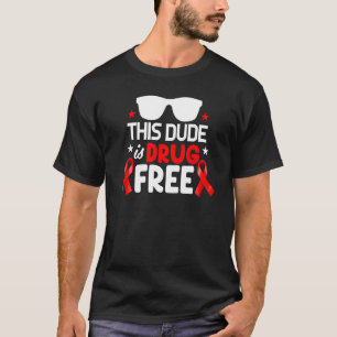 This Dude Drug Free Butterfly Men HIV Awareness T-Shirt