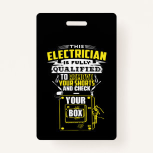 This electrician is fully qualified badge