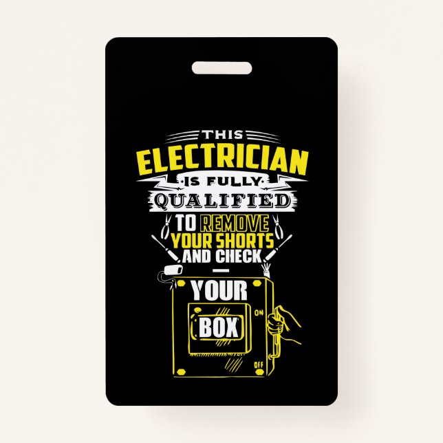This electrician is fully qualified badge (Front)