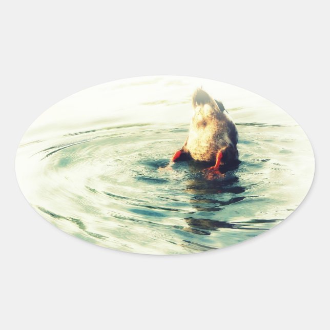 This End Up! Duck Butt Oval Sticker (Front)