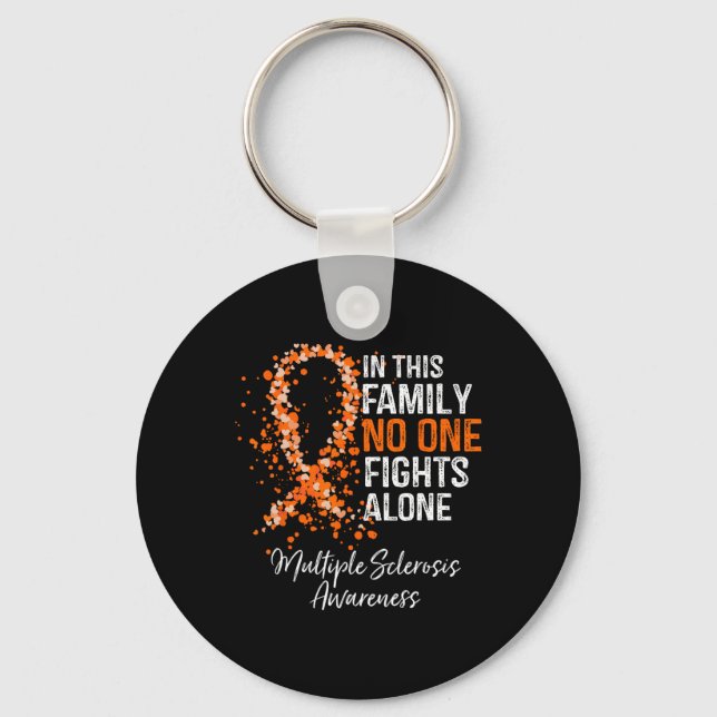 This Family Nobody Fights Alone Multiple Sclerosis Keychain (Front)
