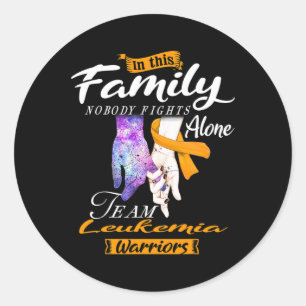 This Family Nobody Fights Alone Team Leukaemia War Classic Round Sticker