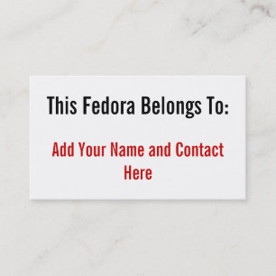 This Fedora Belongs To Business Card