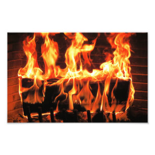 This fireplace is almost hot photo print