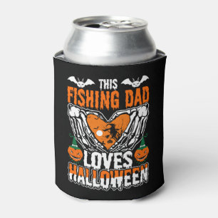 This Fishing Dad Loves Halloween Can Cooler