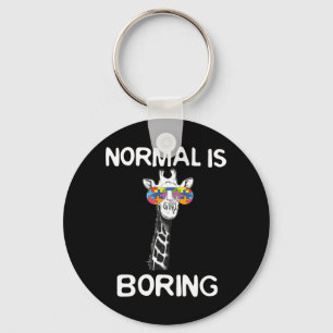 This funny graphic design features giraffe with co keychain