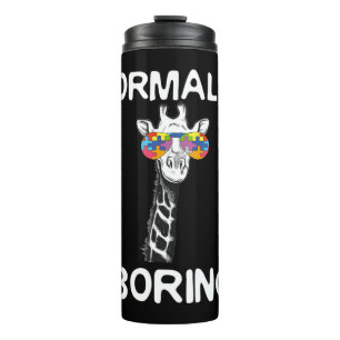 This funny graphic design features giraffe with co thermal tumbler